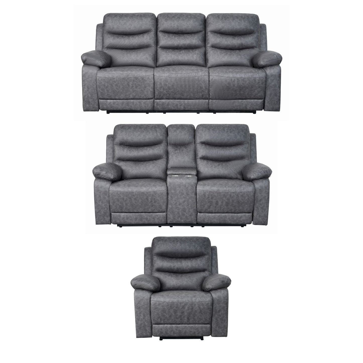 London Grey Electric Recliner Set (1+2+3 Seaters)