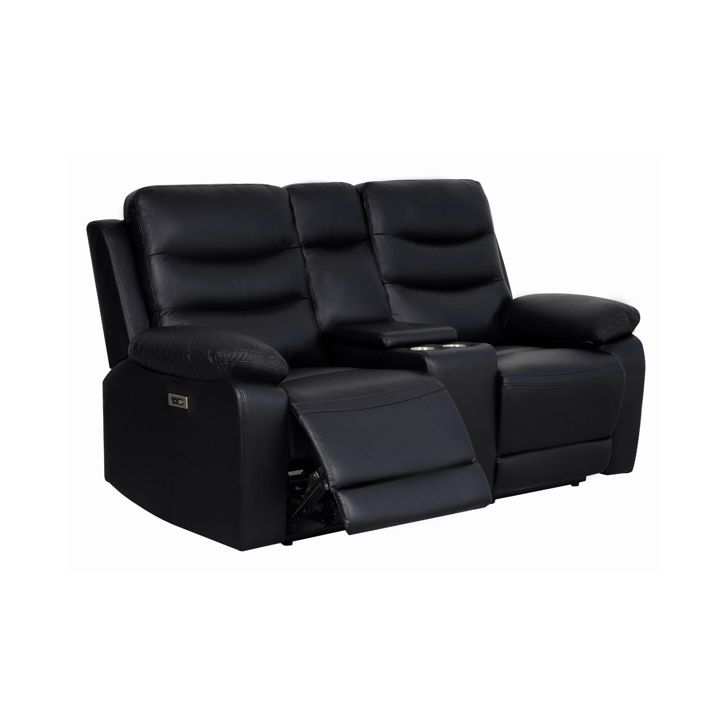 London 2 Seater Black Electric Recliner