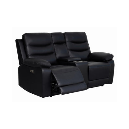 London 2 Seater Black Electric Recliner