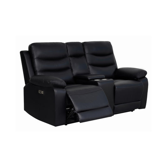 London 2 Seater Black Electric Recliner
