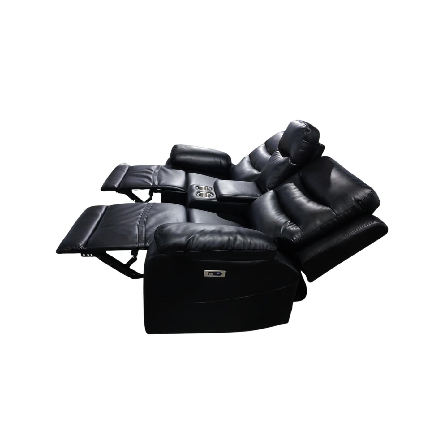 London 2 Seater Black Electric Recliner