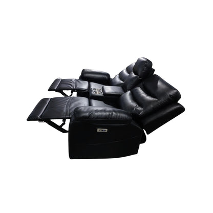 London 2 Seater Black Electric Recliner