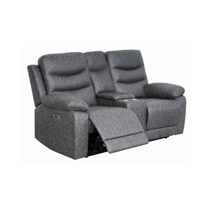 London 2 Seater Grey Electric Recliner