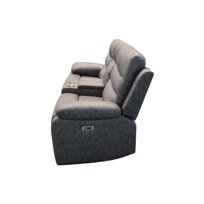London 2 Seater Grey Electric Recliner