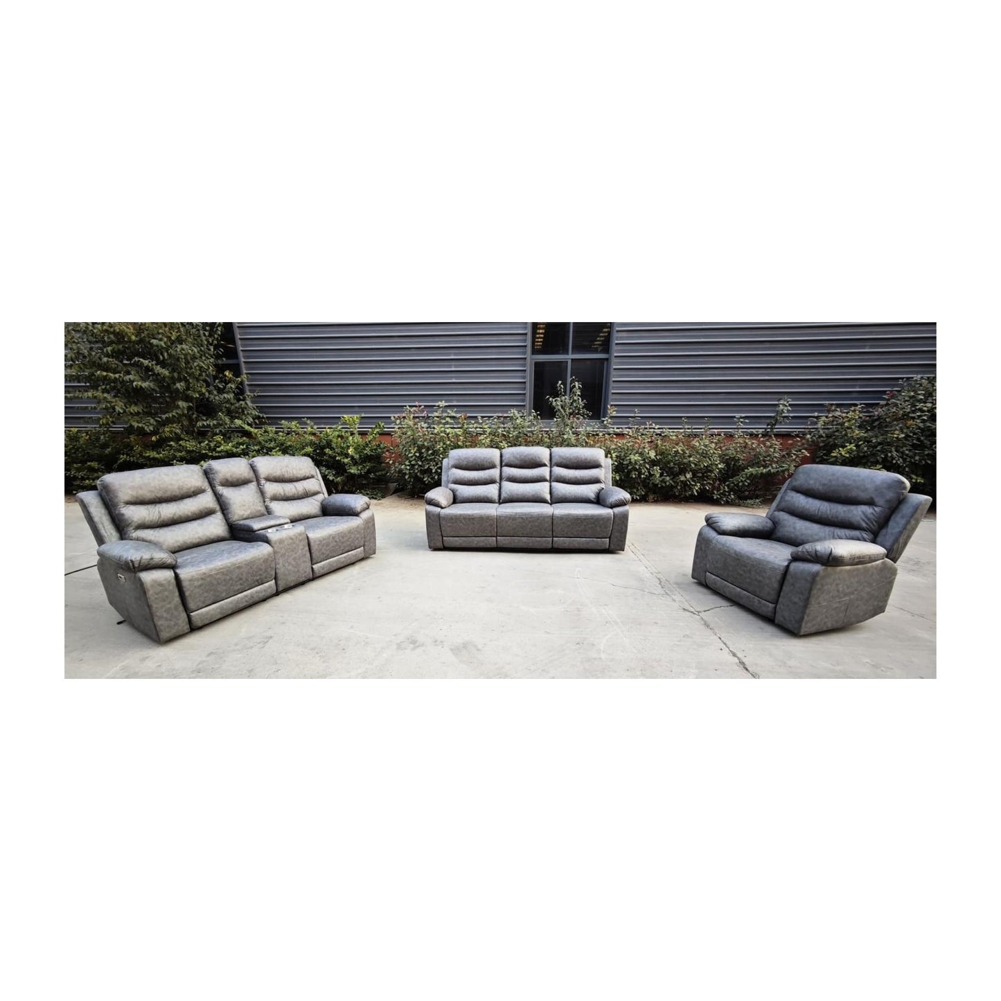 London Single Grey Electric Recliner
