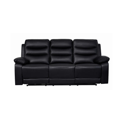 London 3 Seater Black Electric Recliner