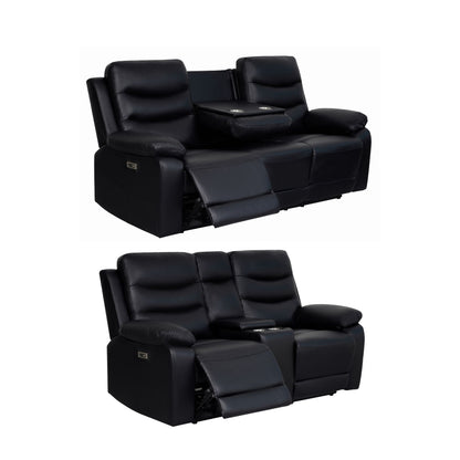 London Black Electric Recliner Set (2+3 Seaters)