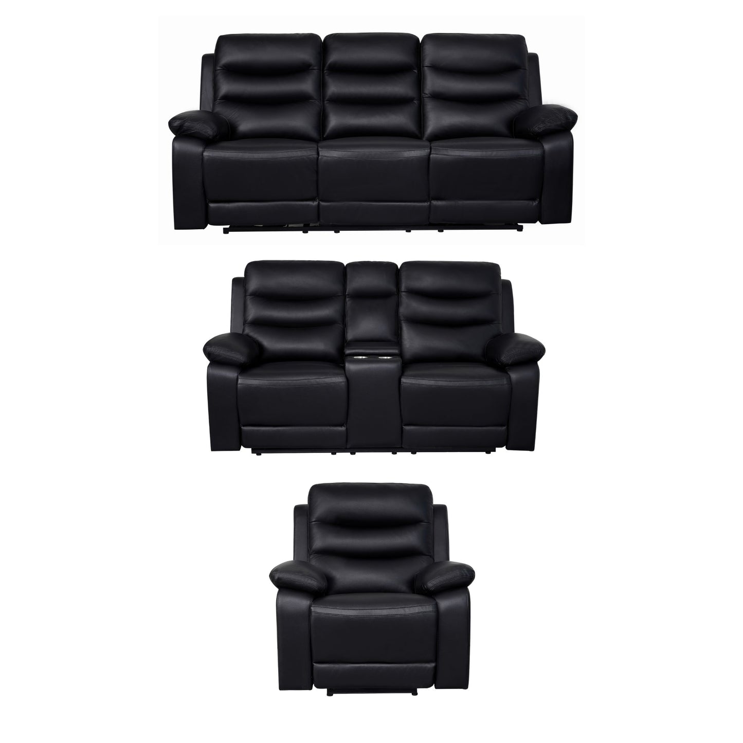 London Black Electric Recliner Set (1+2+3 Seaters)