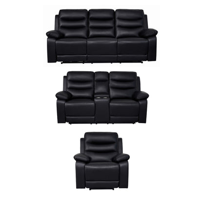 London Black Electric Recliner Set (1+2+3 Seaters)