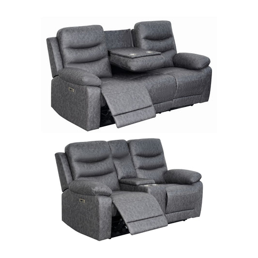 London Grey Electric Recliner Set (2+3 Seaters)
