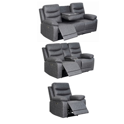 London Grey Electric Recliner Set (1+2+3 Seaters)