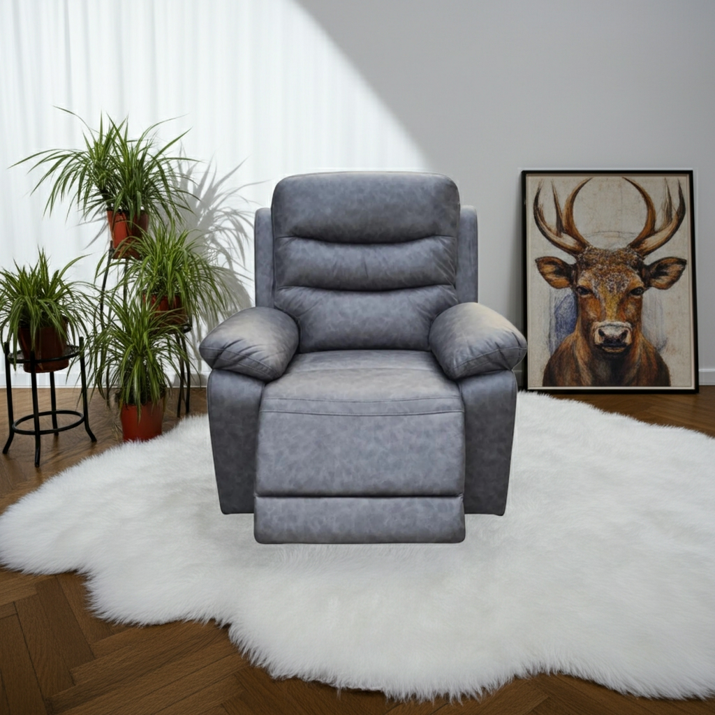 London Single Grey Electric Recliner My Store