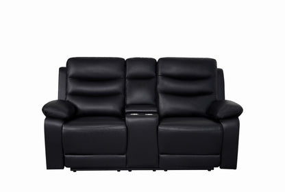 London 2 Seater Black Electric Recliner