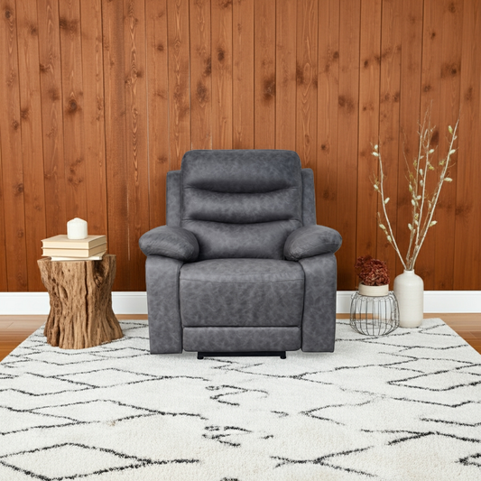 London Single Grey Electric Recliner