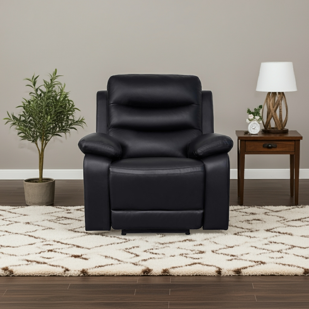London Single Black Electric Recliner