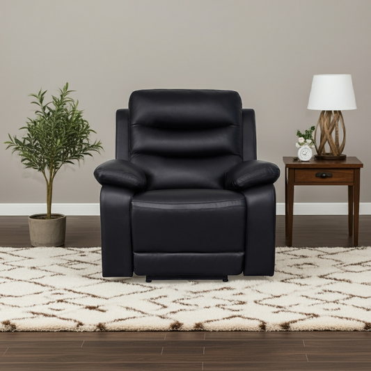 London Single Black Electric Recliner