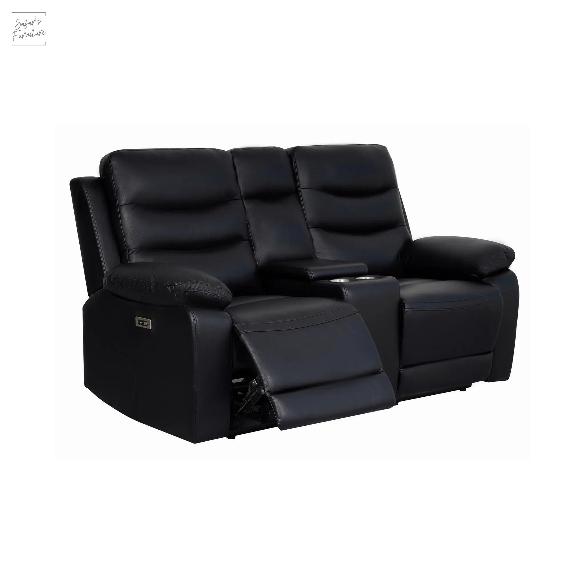 London 2 Seater Black Electric Recliner My Store