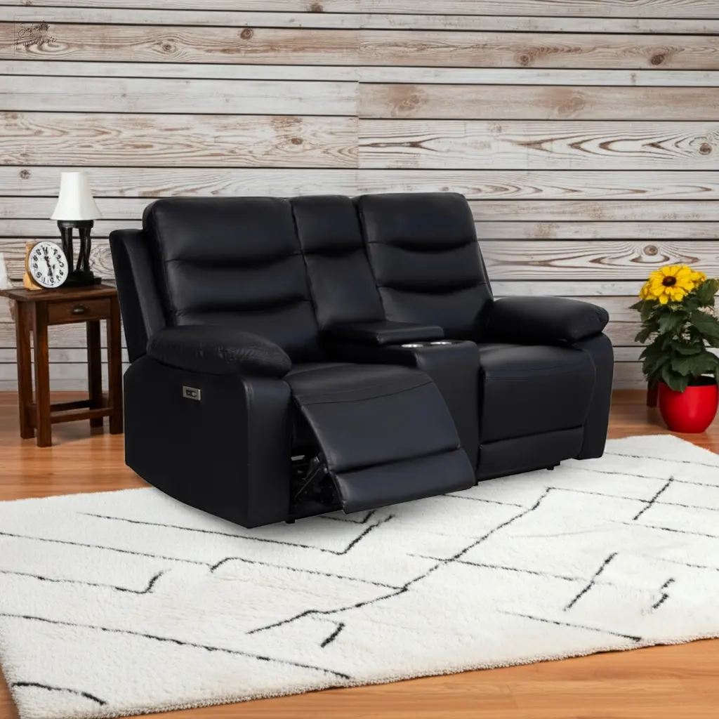 London 2 Seater Black Electric Recliner My Store