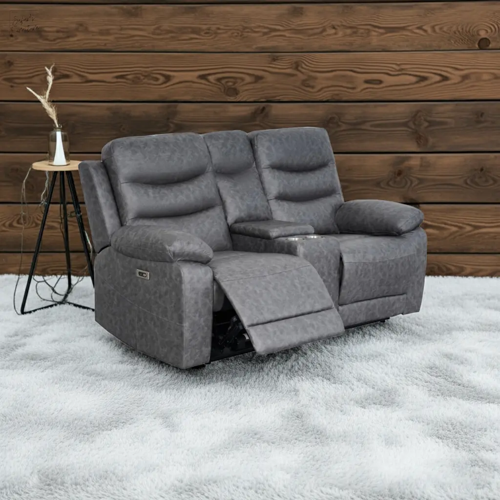 London 2 Seater Grey Electric Recliner My Store