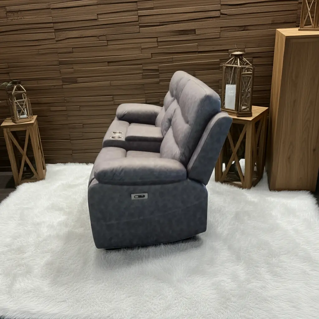 London 2 Seater Grey Electric Recliner My Store