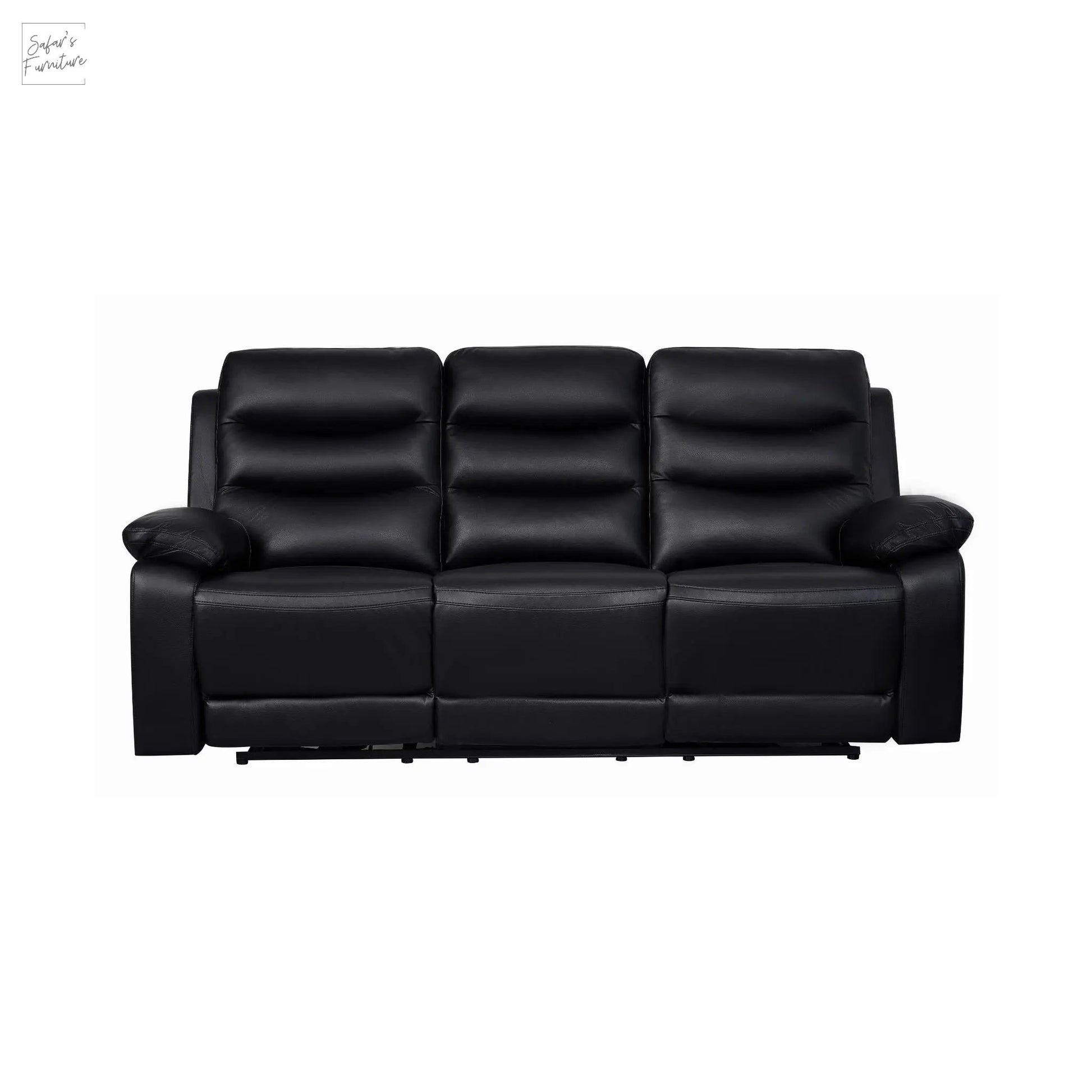 London 3 Seater Black Electric Recliner My Store