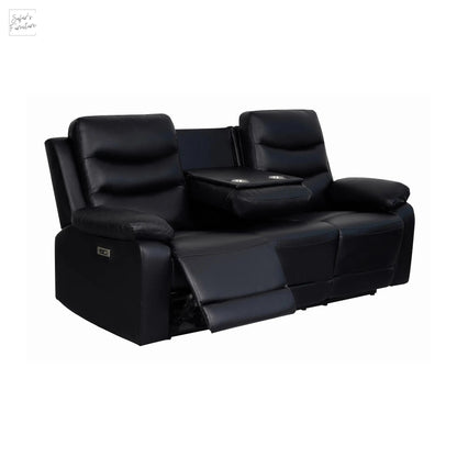 London 3 Seater Black Electric Recliner My Store
