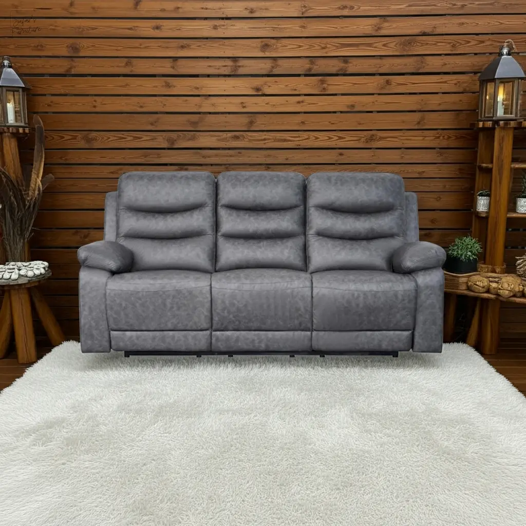 London 3 Seater Grey Electric Recliner My Store