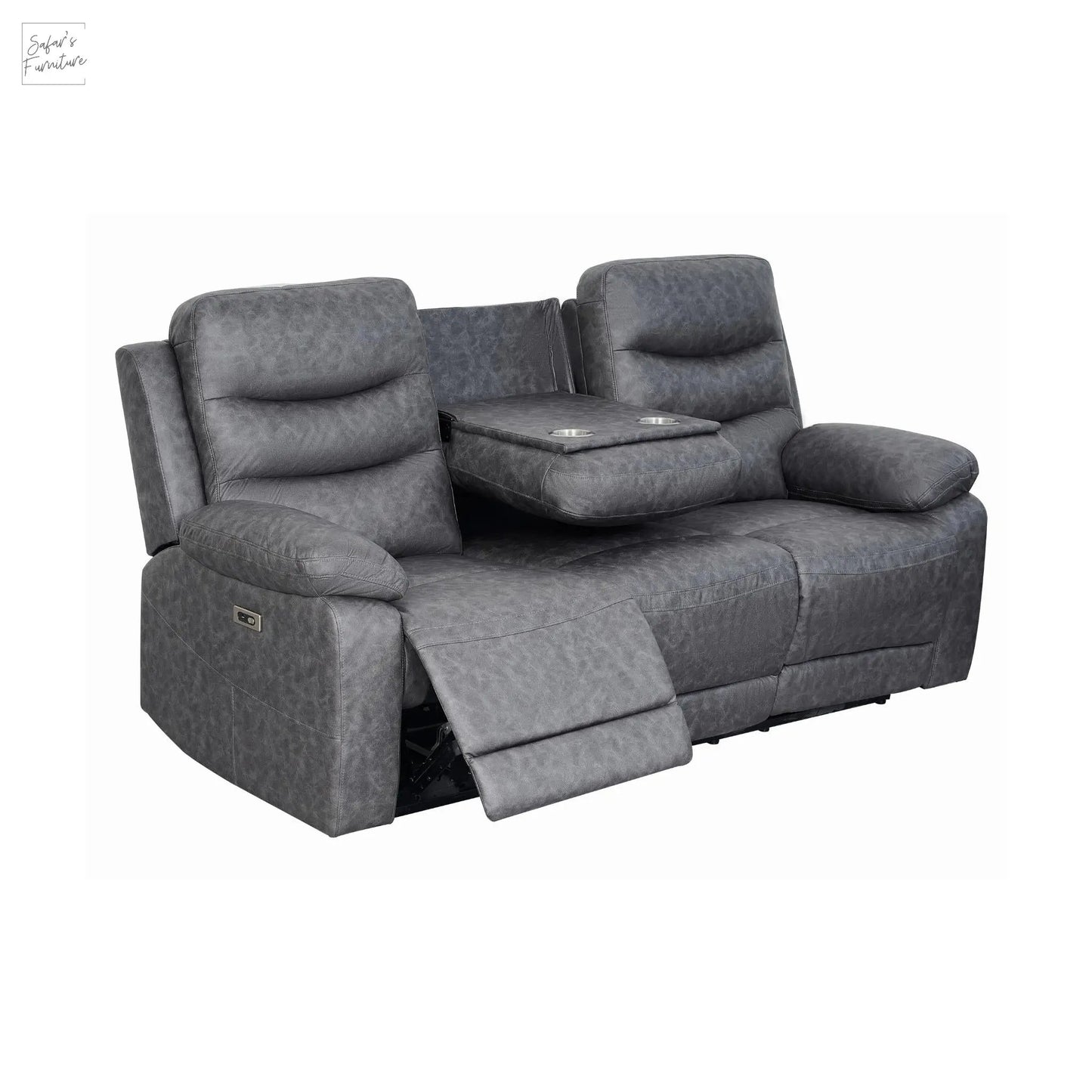 London 3 Seater Grey Electric Recliner My Store