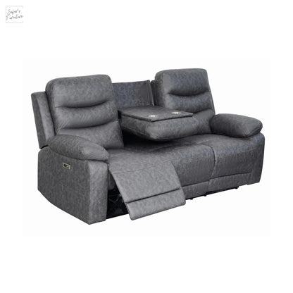 London 3 Seater Grey Electric Recliner My Store