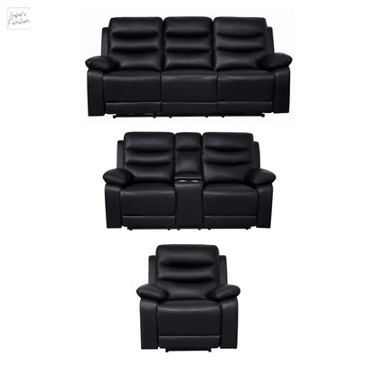 London Black Electric Recliner Set (1+2+3 Seaters) My Store
