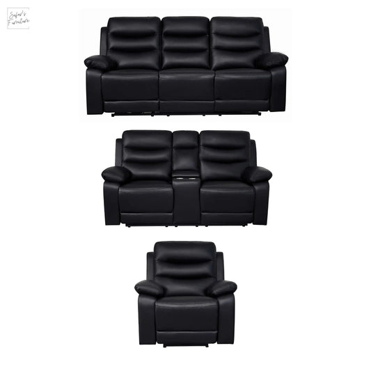 London Black Electric Recliner Set (1+2+3 Seaters) My Store