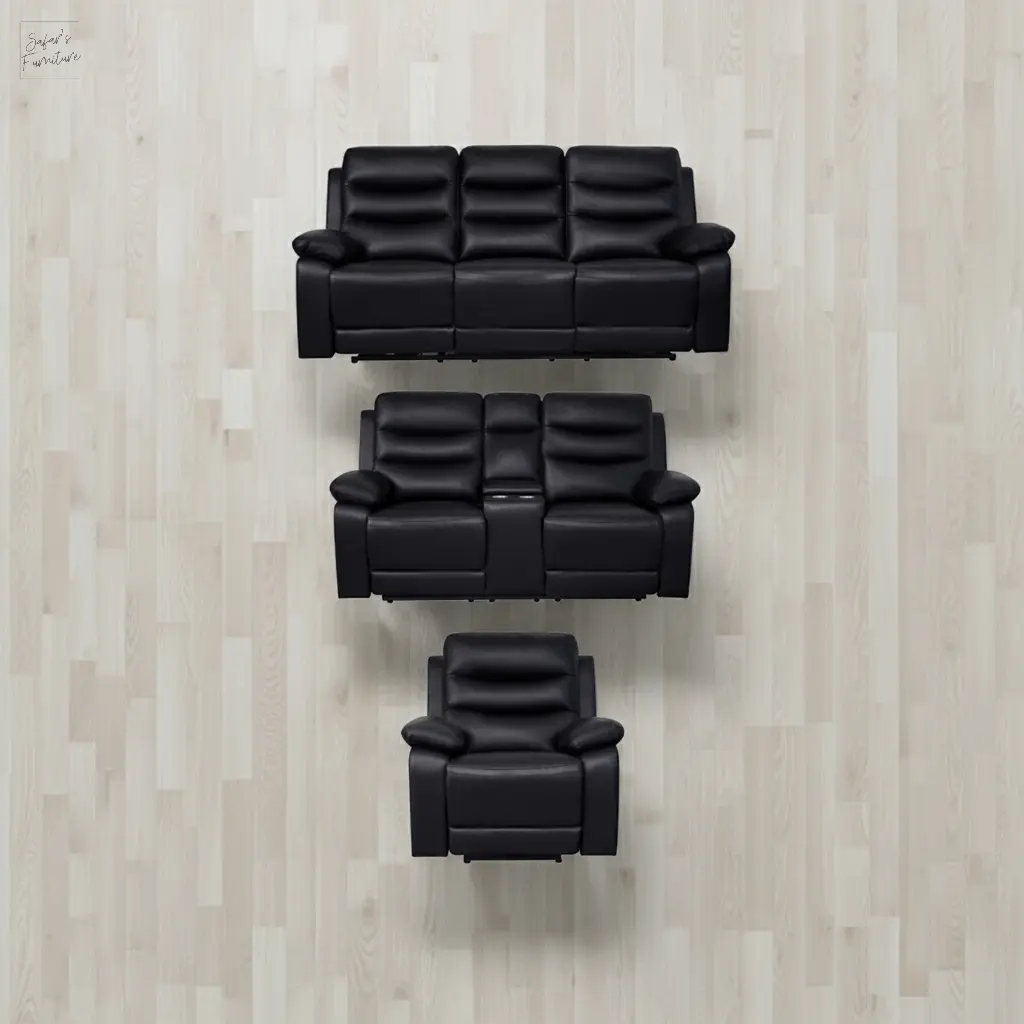 London Black Electric Recliner Set (1+2+3 Seaters) My Store