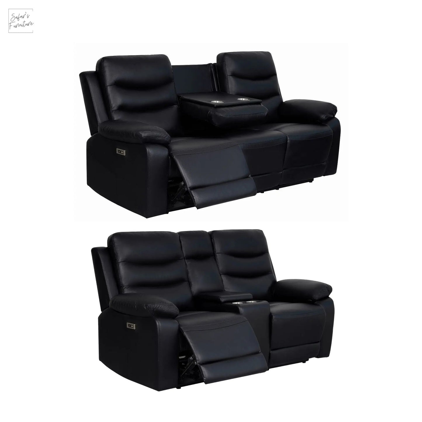 London Black Electric Recliner Set (2+3 Seaters) My Store