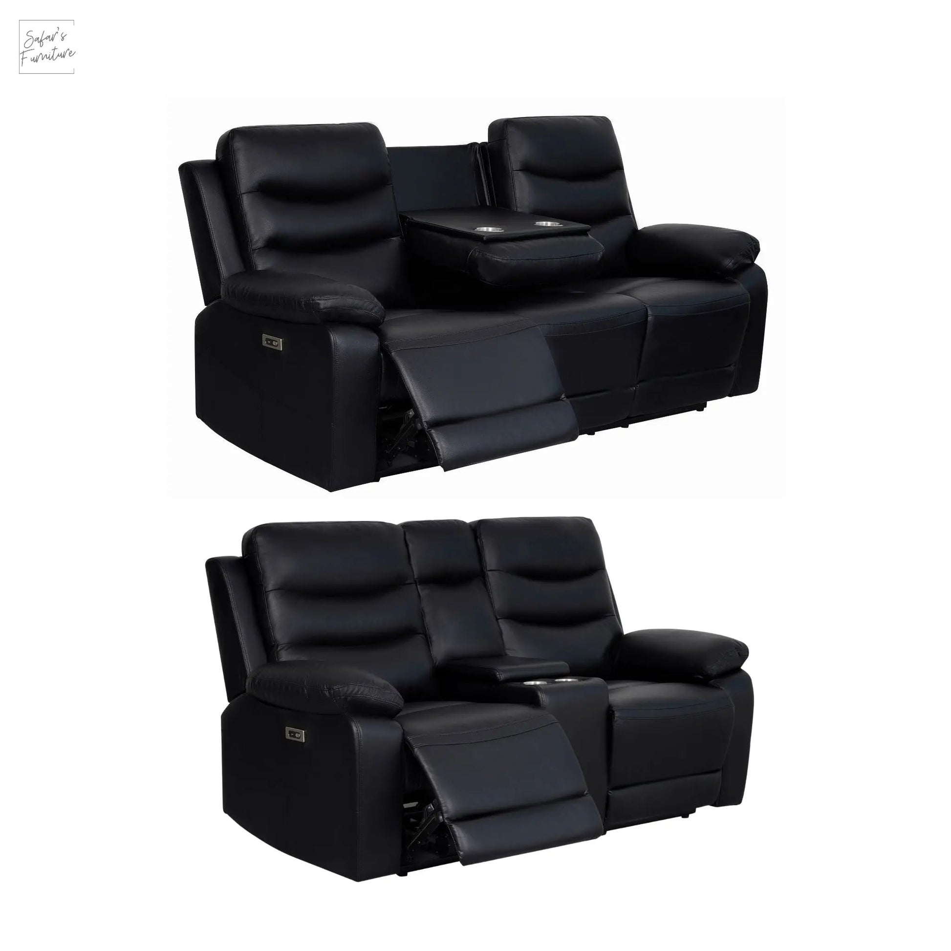 London Black Electric Recliner Set (2+3 Seaters) My Store