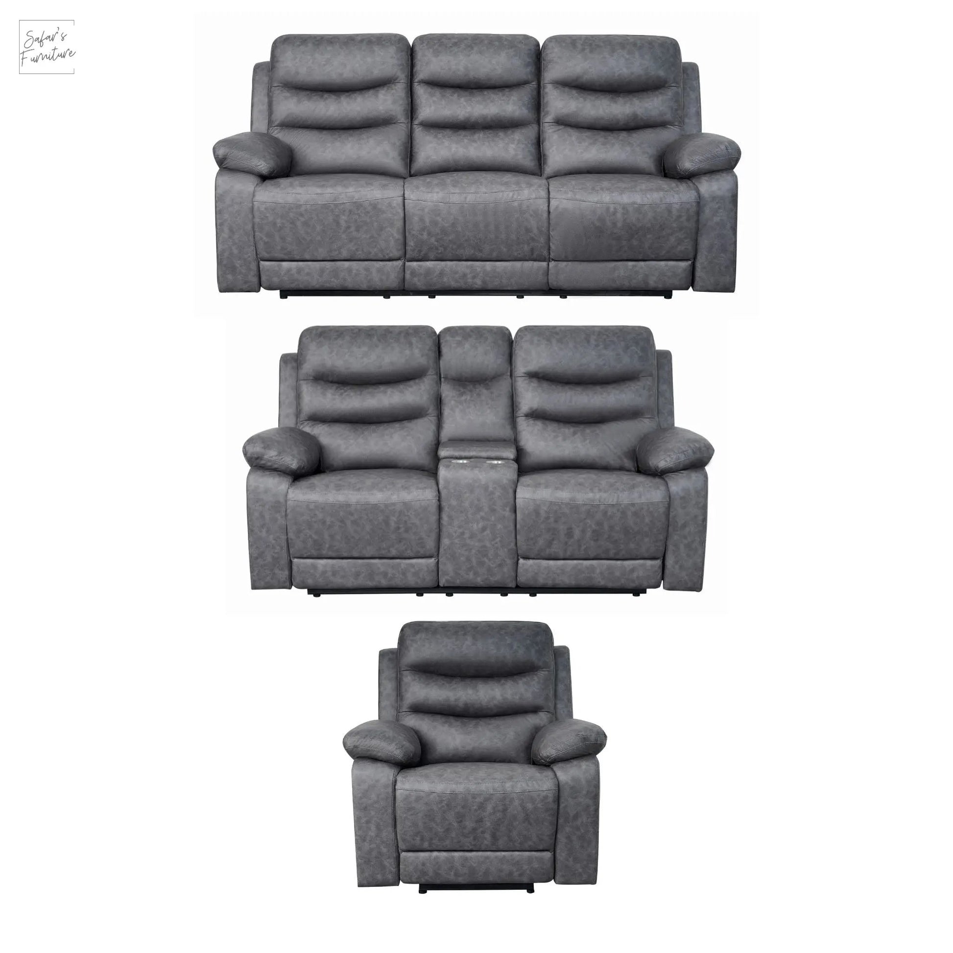 London Grey Electric Recliner Set (1+2+3 Seaters) My Store