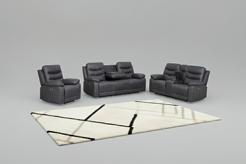 Load video: Grey Electric Recliner Set - Video