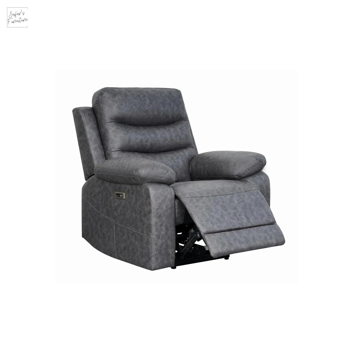 London Single Grey Electric Recliner My Store