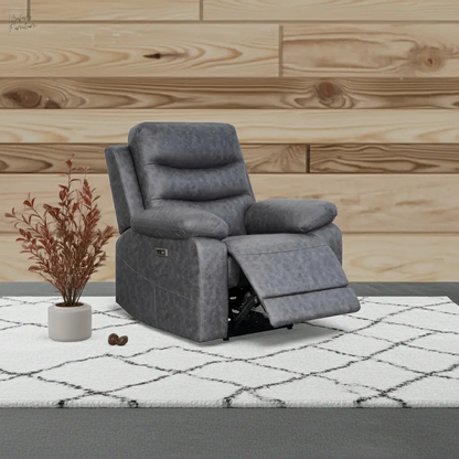 London Single Grey Electric Recliner My Store