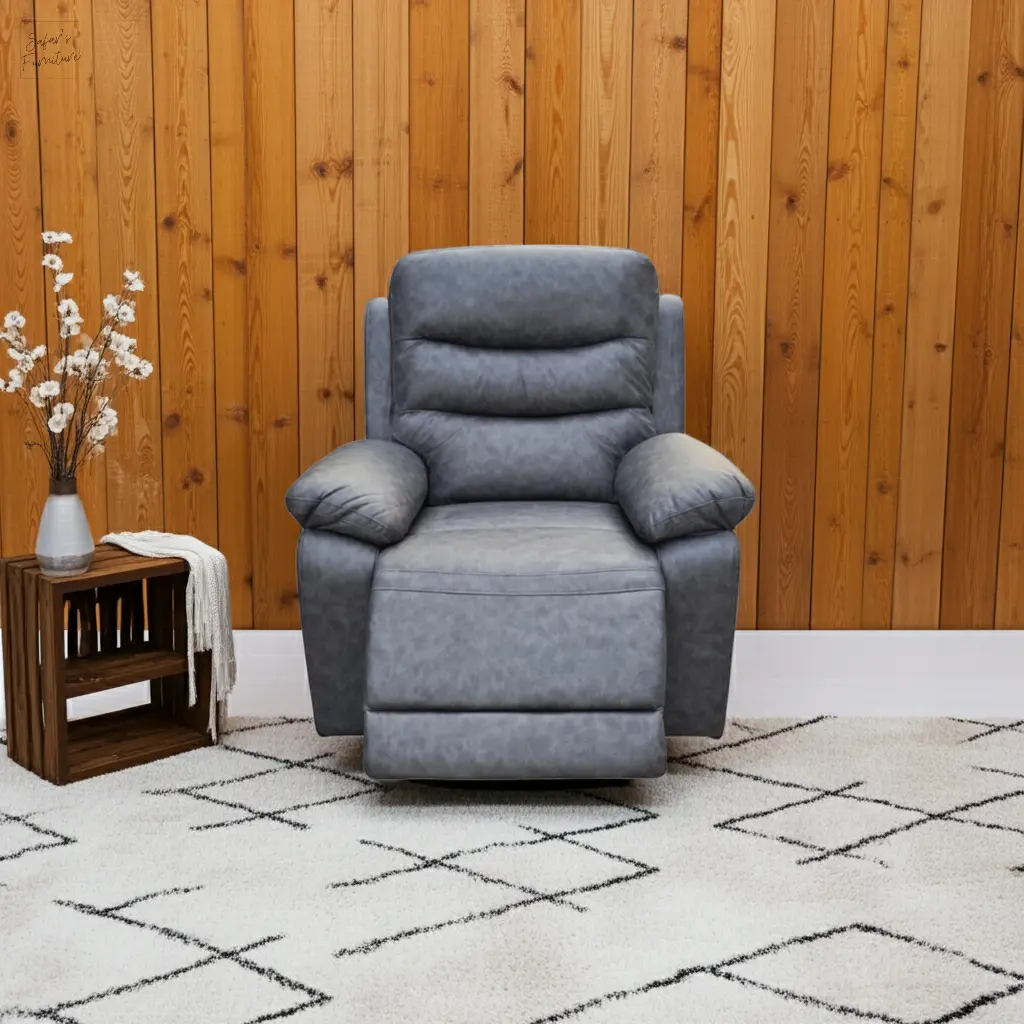 London Single Grey Electric Recliner My Store