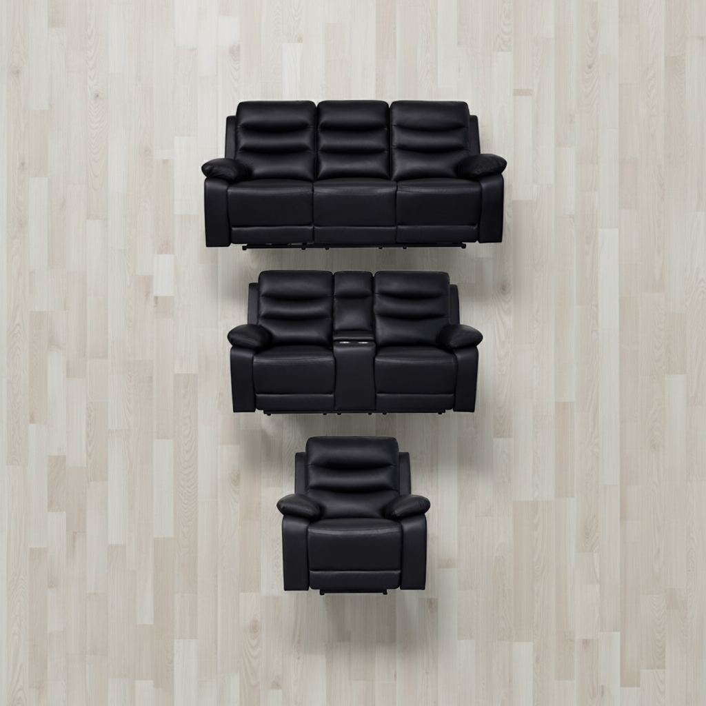 London Black Electric Recliner Set (1+2+3 Seaters)