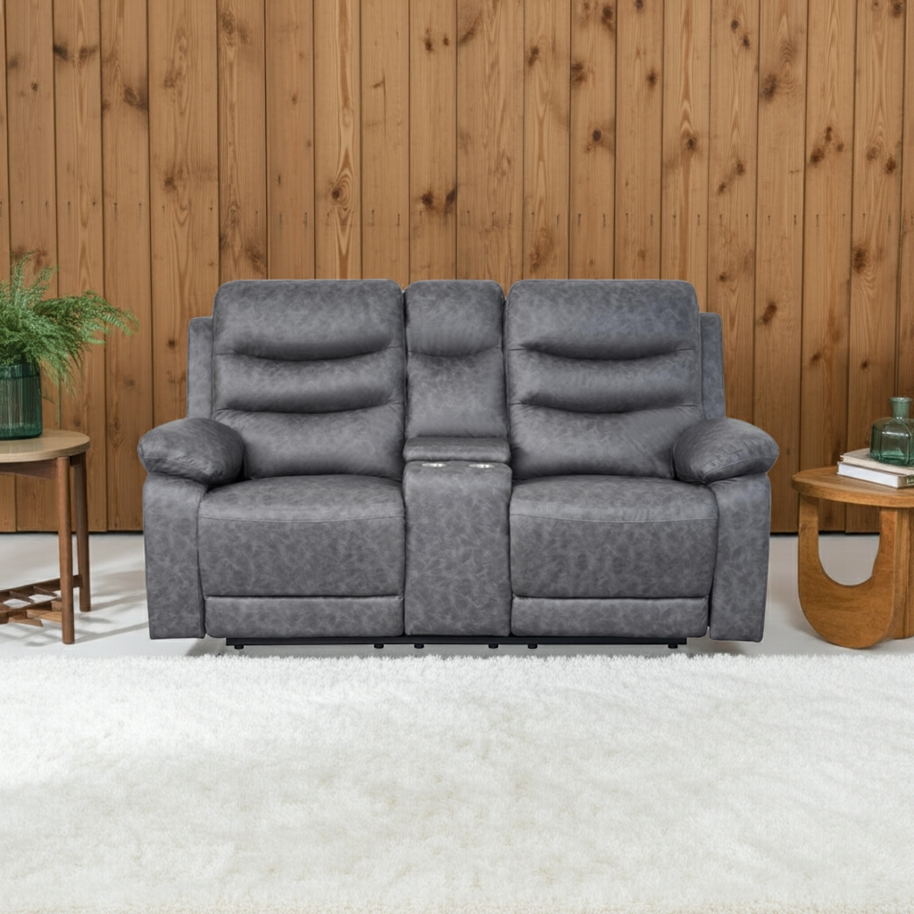 London 2 Seater Grey Electric Recliner